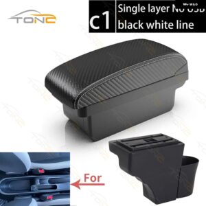 日産 ノート アームレスト ボックス 日産 ノート 車用 アームレスト ボックス インナー カスタム USB充電 灰皿 カーアクセサリー - C1 White line NoUSB