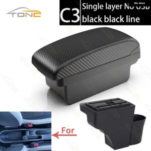 日産 ノート アームレスト ボックス 日産 ノート 車用 アームレスト ボックス インナー カスタム USB充電 灰皿 カーアクセサリー - C3 Black line No USB