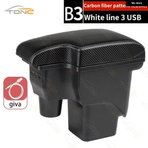 フォード フォーカス 2 アームレスト ボックス フォード フォーカス 2MK2車 アームレスト 車アクセサリー インテリア 詳細レトロパーツ 収納 ボックス USB - B3 White line