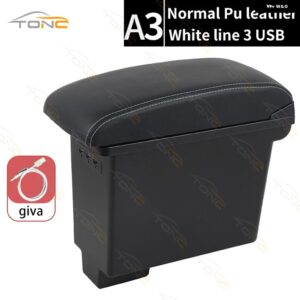 SUI EVERY アームレスト センター コンソール 収納 ボックス USB充電付きセンター アームレスト 内装パーツ カスタム - A3Normal White line