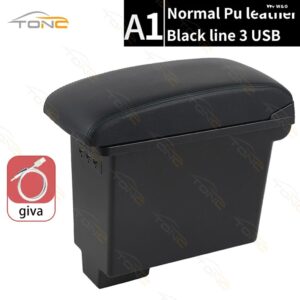 SUI EVERY アームレスト センター コンソール 収納 ボックス USB充電付きセンター アームレスト 内装パーツ カスタム - A1 Normal Black line