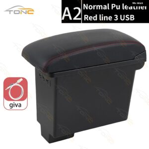 SUI EVERY アームレスト センター コンソール 収納 ボックス USB充電付きセンター アームレスト 内装パーツ カスタム - A2 Normal Red line