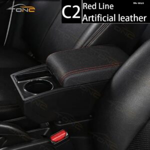 アームレスト SUI JIMNY JB74 車用 アームレスト ボックス 2017 - 20 レトロパーツ 収納 ボックス 内装詳細 車アクセサリー - C2 Red line