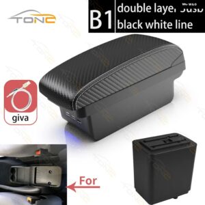 シトロエン ベルリンゴ アームレスト RETROPARTS シトロエン ベルリンゴ 車用センター コンソール アームレスト 収納 ボックス 3USB充電 アームレスト - B1 White line 3 USB