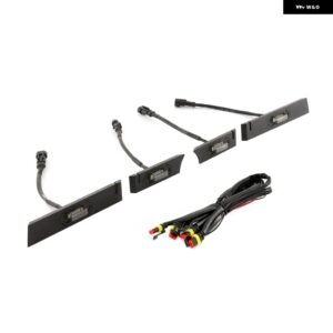 4個 車用フロントフード グリル LEDライト ホワイト/ アンバー ライト ハーネス 付き トヨタ タンドラ 2018-2021 - white light