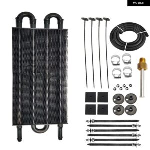 8列6列4列アルミリモートトランス ミッション オイルクーラー オート マニュアル ラジエーター コンバーターキット - 4 Row Black