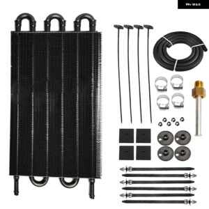 8列6列4列アルミリモートトランス ミッション オイルクーラー オート マニュアル ラジエーター コンバーターキット - 6 Row Black