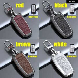 メタルリモートキーケースキーフォブ ホルダー プロテクター シェルG80 GV80 GV70 G70 G90 - White