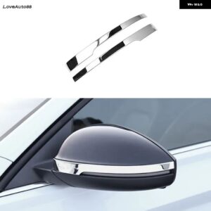 VW JETTA MK7 2019 - 21 車用サイドドアミラー バックミラー アンチフリクション アンチコリジョンストリップ ステッカー - silver with logo