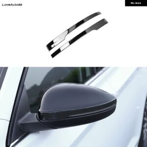 VW JETTA MK7 2019 - 21 車用サイドドアミラー バックミラー アンチフリクション アンチコリジョンストリップ ステッカー - black with logo