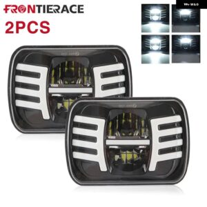 オート ヘッドライト FINDE 5X7/6X7 LED DRL トヨタ ピックアップ トラック プロジェクターハイロービームハロー 30000LM 400W カーアクセサリー - 2PCS Type C