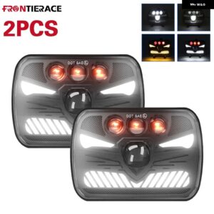 オート ヘッドライト FINDE 5X7/6X7 LED DRL トヨタ ピックアップ トラック プロジェクターハイロービームハロー 30000LM 400W カーアクセサリー - 2PCS Type F