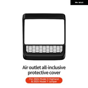 テスラ モデル3 Yハイランド ジュニパー リアセンター コンソール エアベント カバー ベント アウトレット ダストカバー カー スタイリング インテリア - Full surround style