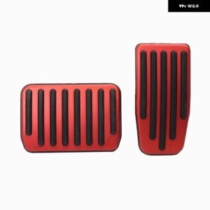 テスラ モデル3 モデルY 2017-22 アクセサリー アルミ 合金 フットペダル アクセル ガス燃料 ブレーキペダル ペダルカバー カー スタイリング - red