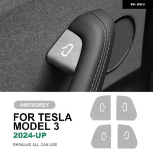 テスラ モデル3 ハイランド 2024年以降 イタリアントップ スエード ドアスイッチパッチ トリム カバー 装飾 カーアクセサリー - Model 3 Highland E