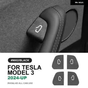 テスラ モデル3 ハイランド 2024年以降 イタリアントップ スエード ドアスイッチパッチ トリム カバー 装飾 カーアクセサリー - Model 3 Highland A