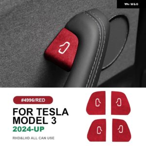 テスラ モデル3 ハイランド 2024年以降 イタリアントップ スエード ドアスイッチパッチ トリム カバー 装飾 カーアクセサリー - Model 3 Highland B