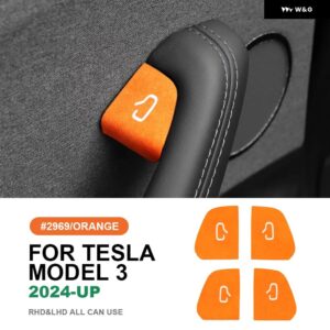 テスラ モデル3 ハイランド 2024年以降 イタリアントップ スエード ドアスイッチパッチ トリム カバー 装飾 カーアクセサリー - Model 3 Highland C