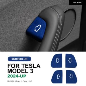 テスラ モデル3 ハイランド 2024年以降 イタリアントップ スエード ドアスイッチパッチ トリム カバー 装飾 カーアクセサリー - Model 3 Highland D