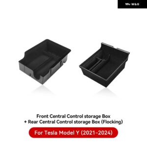 テスラ モデル3 ハイランド 2025 モデルY 2021-2025 センター アームレスト 隠し 収納 ボックス カップ ホルダー コンソール オーガナイザー ボックス - 2021-2024 MY 2PCS