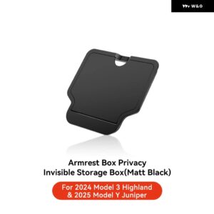 テスラ モデル3 ハイランド 2025 モデルY 2021-2025 センター アームレスト 隠し 収納 ボックス カップ ホルダー コンソール オーガナイザー ボックス - highland Juniper 1PC2