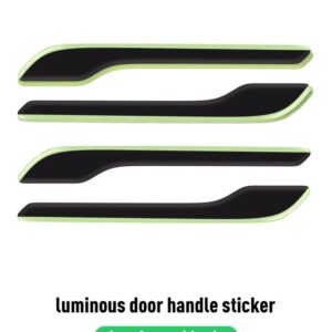テスラ カー ステッカー モデル3 Y ハイランド ジュニパー 2021-2025 ドアハンドル カバー プロテクター 発光ハンドルキット アクセサリー - Luminous Black