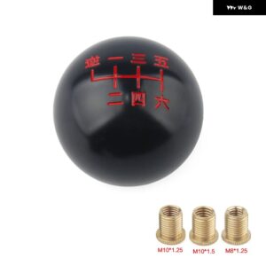 スタイル ブラック 6速 M10X1.5/M10X1.25/M8X1.25 ギア シフト ノブ ホンダ アキュラ/ トヨタ / 日産 - A