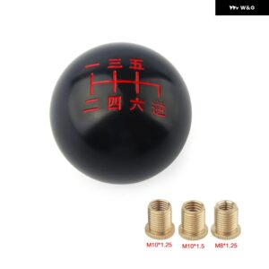 スタイル ブラック 6速 M10X1.5/M10X1.25/M8X1.25 ギア シフト ノブ ホンダ アキュラ/ トヨタ / 日産 - C