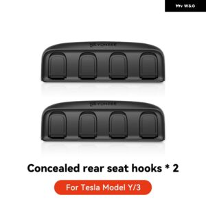 テスラ モデルY 3 ハイランド ジュニパー 2021-25 折りたたみ 式 隠しフック リア ABS素材 自動車内装アクセサリー - 2 PC