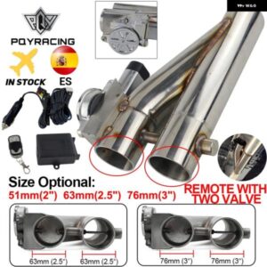 汎用 2インチ 2.25インチ 2.5インチ 3インチ ダブル バルブ 電動排気カットアウト バルブ マフラー マフラーキット ワイヤレス リモコン 付き