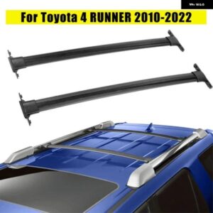 車用ルーフラッククロスバー トヨタ 4ランナー 2010-2022 キャリアカヤック カーゴ キャリア アルミルーフラックレール 45-50KG 荷重 ブラック