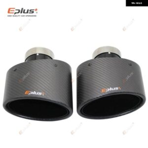 マット カーボン 車用マフラーチップ マフラーノズル 装飾 汎用 ステンレス ブラック オーバル 150MM 左右傾斜可能