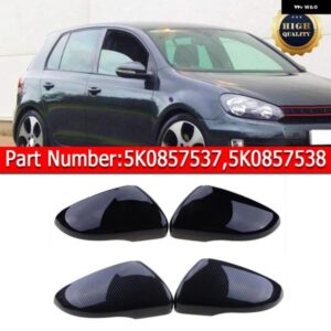 VW GOLF 6 MK6 GTI R GTD 2008-2013 TOURAN 光沢ブラック サイドミラー バックミラー カバー ウィングキャップ アクセサリー 5K0857537