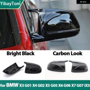 M スタイル オーバーレイリアビューサイドウィングミラー カバー カーボンパターンブラック BMW X3 G01 X4 G02 X5 G05 X7 G07 X6 G06 2018-2023