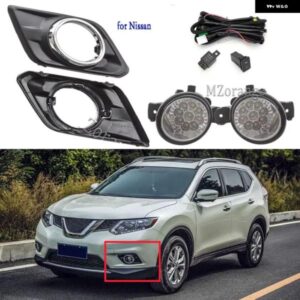 フォグランプ 日産 X-TRAIL T32 X TRAIL ROGUE 2014-2016 ヘッドライト LED フォグランプ スイッチ ハーネス カバー グリル フォグランプ アセンブリ