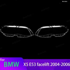 ヘッドライト カバー BMW X5 E53 フェイスリフト 2004-2006 クリア ハウジング フロント ヘッドライト レンズ シェル ガラスランプカバー