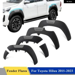 フェンダーフレア ホイールアーチ プロテクター トヨタ ハイラックス レボ 2015 -2023 マットブラック カー スタイリング 6個 マッドガード