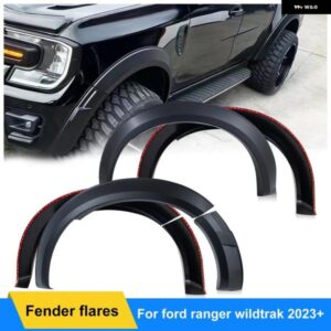 マットブラックフェンダーフレアホイールアーチエクステンション フォード レンジャーネクストジェン2022 2023ワイルド トラック ワイルド トラック -X