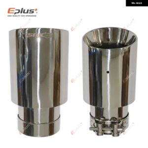 EPLSU 車用 ステンレス シルバー マフラーチップ 汎用 マフラー マフラー 二層ノズル 二層 装飾 ベベルエンド