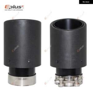 車用マットカーボンマフラーチップ排気 システム パイプ マフラーノズル 汎用 圧着 ステンレス ブラック