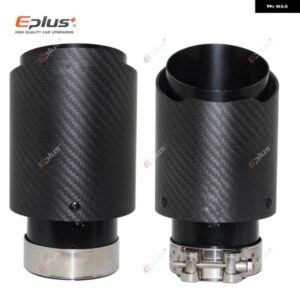 汎用 カーマットカーボンマフラーチップ排気 システム パイプ マフラーノズルストレート ステンレス ブラック