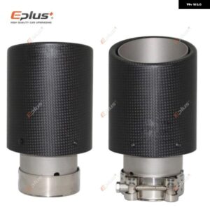 車用マットカーボンマフラーチップ排気 システム パイプ マフラーノズル 汎用 圧着 ステンレス シルバー