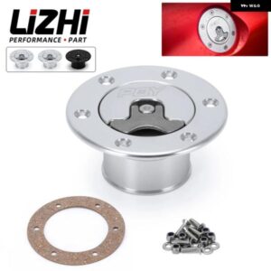 LIZHI RACING - アルミ ビレット フューエルセル/フューエルサージ タンクキャップ フラッシュ マウント 6ボルト 表面酸化 開口部ID 35.5MM LZ-SLYXG01