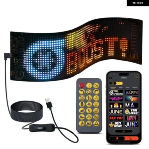 スクロール LEDライトカーサインUSB 5V BLUETOOTHアプリ 制御 ロゴライトプログラム可能なLED ディスプレイ 車リアウィンドウ