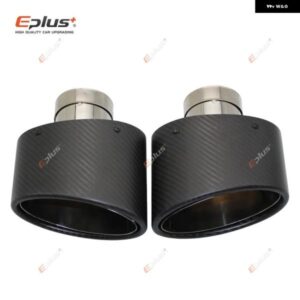 汎用 カーマットカーボンマフラーチップマフラーノズル 装飾 ステンレス シルバーオーバル150MM左右傾斜