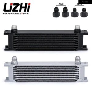 LIZHI - アルミ 汎用 エンジン トランス ミッション AN10 オイルクーラー 10列 10ANメス-AN6 AN8オス アダプター フィッティング付きLZ7010