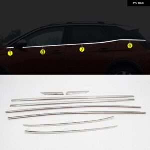 カーアクセサリー プジョー 3008 GT 2017 - 22 ステンレス 製 アンダーウィンドウシル トリム デコレーションカバー 8個