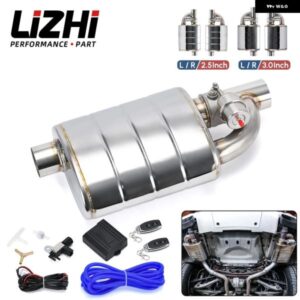 ステンレス 2.5インチ / 3インチ IN/OUT チップオン シングルマフラー ダンプ バルブ 排気カットアウト ワイヤレスリモート コントローラ ーセット付き