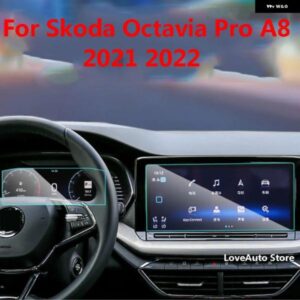 シュコダ オクタビア プロ A8 2021 2022 ナビゲーション強化フィルム 中央 制御 スクリーン フィルム HD アンチブルーフィルム プロテクター