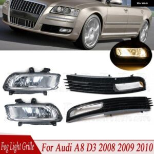 車用 フォグランプ グリル アウディ A8 D3 2008 2009 2010 フロント バンパー フレーム グリル ロワー グリル 4E0807681AN 4E0807682AN